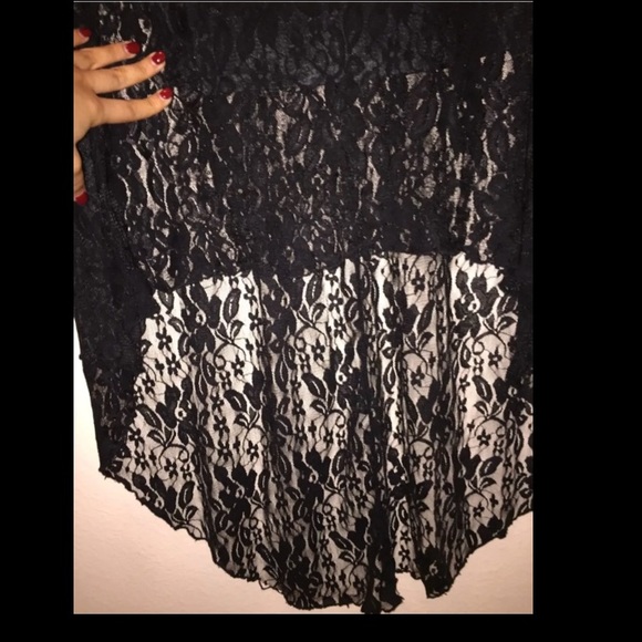 ALL LACE, form fitting, high low black dress - Picture 2 of 3